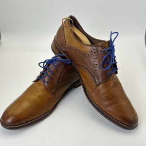 JOHNSTON & MURPHY Conard Saddle Shoes Mens Sz 12 M Brown Leather Lace Up 203316